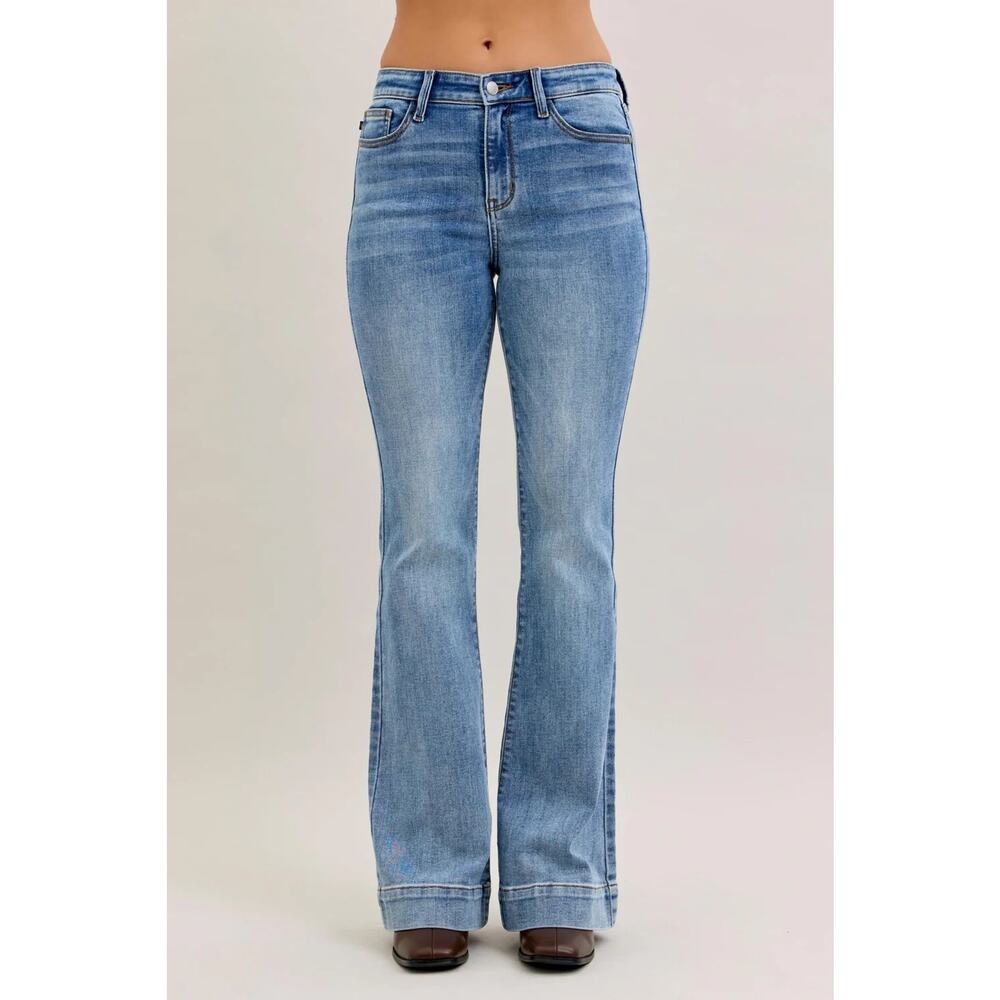 JUDY BLUE Mid Rise Flare Denim Jeans 1/25 NWT